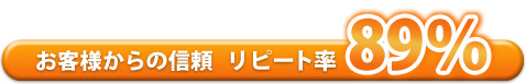 お客様からの信頼 リピート率89％